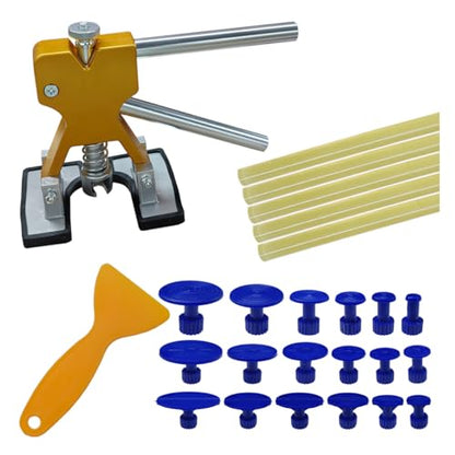 25PCS Car Dent Puller Kit, Car Body Dent Repair Tools, Paintless Dent Lifter Repair Tool Puller with 18 Tabs, Auto Dent Removal Kit for Car DIY Body Work