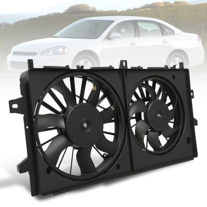 Engine Cooling Radiator Fan Assembly Fit for Buick Lacrosse 2008, Chevrolet Impala 2006-2011, Monte Carlo 2006-2007, Reference Number 620973, 621420, 76022 - size: 620973, 621420
