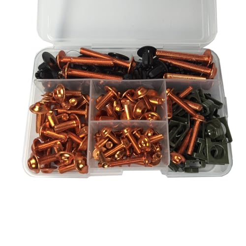 210pcs Motorcycle Fairing Bolts Kit for Sportbike Orange - color: Orange