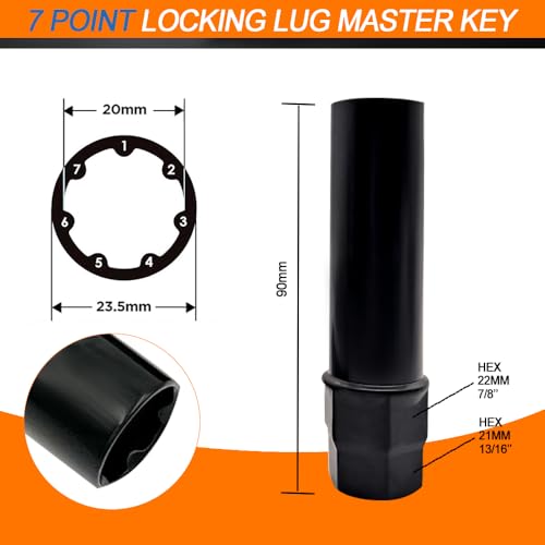 2PCS Small 6 & 7 Spline Lug Nut Socket-Tuner Socket Tool