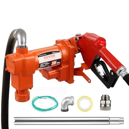 VEVOR Fuel Transfer Pump 12V DC 20 GPM 1/4 HP Gasoline Extractor Pump Kit - size: 12V 20GPM with Accessories