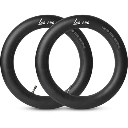 AR-PRO (2-Pack) 110/90-19 & 120/90-19 Heavy-Duty Motorcycle Inner Tubes, 3mm Thick Butyl Rubber Tubes, TR4 Valve Stem, Fits Off-Road, Motocross & Dirt Bike Tires - size: 110/90-19" (4.50 x 19), TR4 Valve