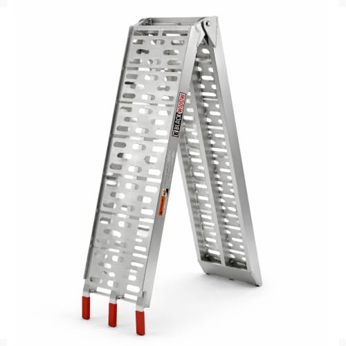 Black Widow Aluminum Single-Runner Plate Motorcycle Ramp, 750 lb, 7 Ft 5 in - size: Single.