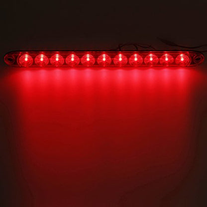 Partsam 2pcs 15" inch Clear Lens Red 11 LED Flange Mount Trailer Truck RV Stop Turn Signal Tail Lamps 3rd Third Brake Light Bar Warning Light ID Bar