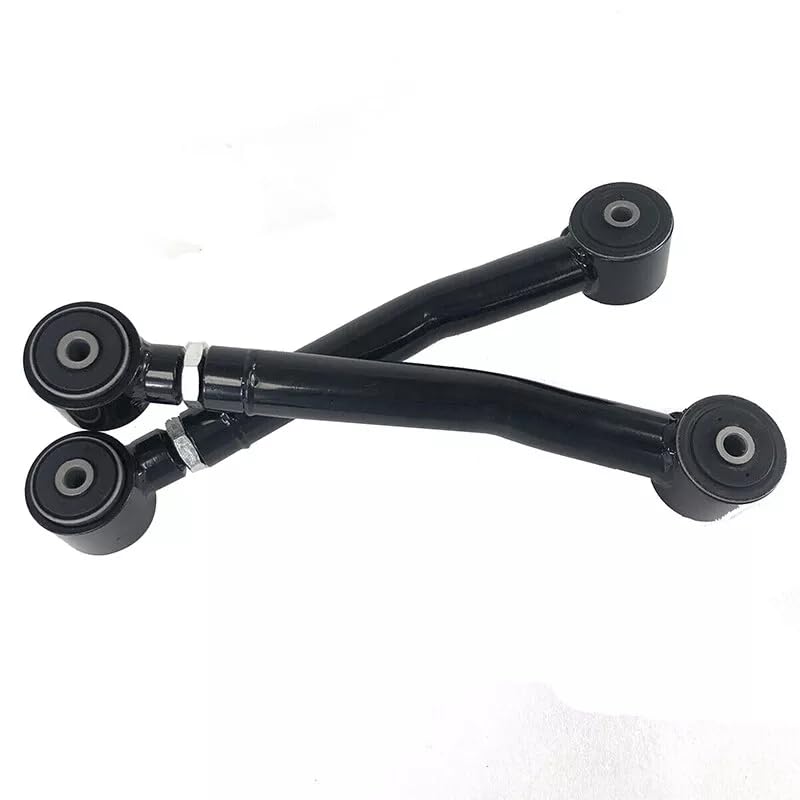 Adjustable Lower Suspension Control Arm and Adjustable Front Rear Upper Suspension Control Arm Replacement for 1993-1998 Grand Cherokee ZJ /1998-2006 Jeep Wrangler TJ - color: black