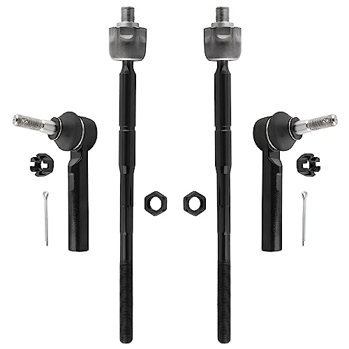 BOXI 4pcs Front Inner and Outer Tie Rod Ends Fit for Dodge Journey 2009 2010 2011 2012 2013 2014 2015 2016 2017 2018 | EV800611 ES800408