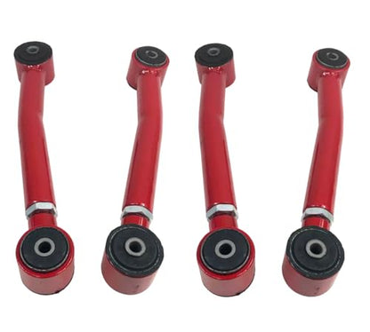 Adjustable Lower Suspension Control Arm and Adjustable Front Rear Upper Suspension Control Arm Replacement for 1993-1998 Grand Cherokee ZJ /1998-2006 Jeep Wrangler TJ (red) - color: Red