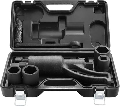Semi Truck Big Rig, RV and Heavy Equipment Torque Wrench Multiplier with 4-Sockets (Gear Ratio: 1:58) (With Case) - style: With Case