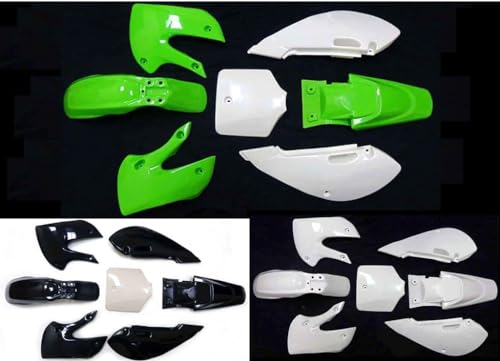 Fairing Kit Plastic Fender for Kawasaki KLX110 KX65 KLX 110 KX 65 Suzuki DRZ110 Chinese 110cc 125cc 140cc Pit Dirt Bike (White) - color: White