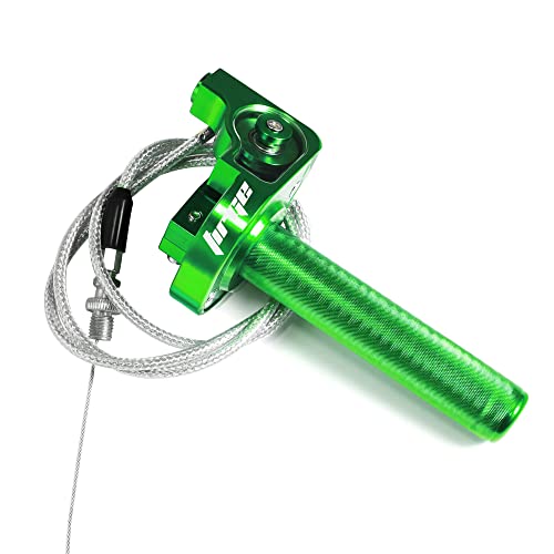 Throttle Grip Motorcycle 22mm CNC Aluminum Quick Twister Throttle Cable for CRF50 CRF70 70 110 70CC 110CC IRBIS 125 250 Dirt Pit Bike Accessories (Green) - color: Green