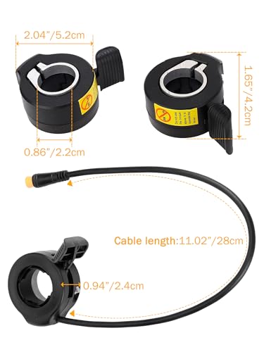 Thumb Throttle Ebike, Electric E Bike Throttle 3 Pin Male Connector