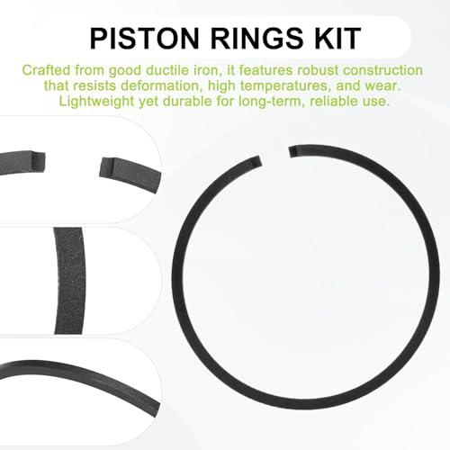 M METERXITY 2-Pack Engine Piston Rings Kit, 38mm x 1.5mm Thick Ductile Iron Piston Ring Set Standard Replacement for Small Engines/Motors/Machinery [Black] - size: 38mm x 1.5mm