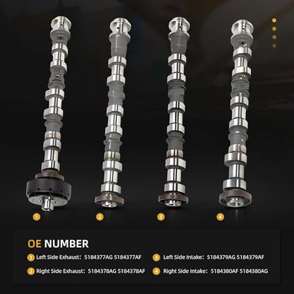 Engine Camshaft Set, 5184377AG 5184378AG 5184379AG 5184380AG - size: Engine Camshaft Set