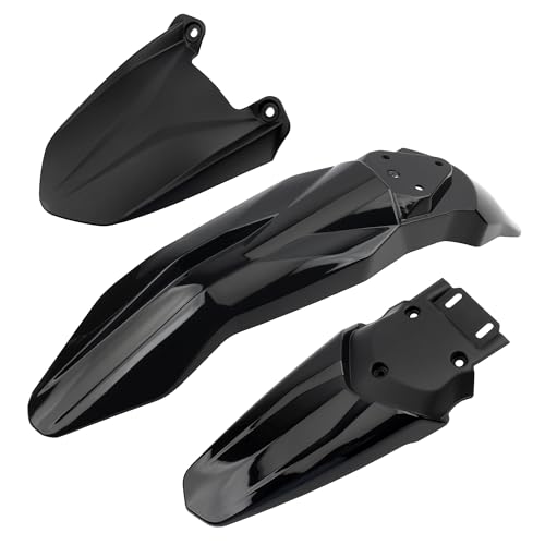 Motorcycle Fender Set Shock Front Rear Mudguard Fender Protector Compatible with Talaria Sting MX3 MX4 Electric Dirt Bike-Black - color: Fender Kit, size: Plastic