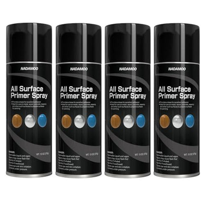 NADAMOO All Surface Primer Spray, Matte Black One-Part Epoxy Primer, 4 Can - color: Black, style: Pack of 4