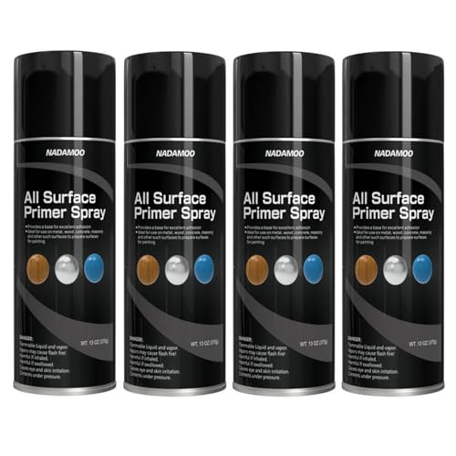 NADAMOO All Surface Primer Spray, Matte Black One-Part Epoxy Primer, 4 Can - color: Black, style: Pack of 4