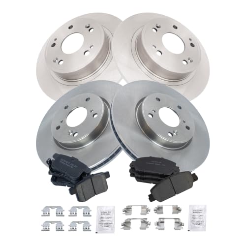 TRQ Front and Rear Ceramic Brake Pad and Rotor Set - style: BKA11717