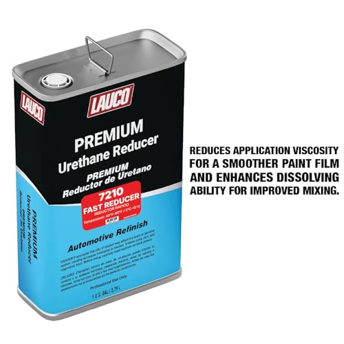 LAUCO Fast Urethane Grade Reducer, 1 Gallon (For 40 °F / 4 °C & Above), High-Performance Solvent Thinner for Urethane & High-Solids Automotive/Industrial Coatings (7210) - style: Fast - One Gallon