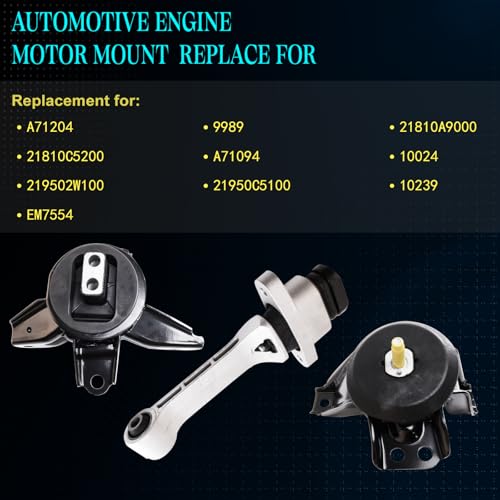 Motor Mount Kit for Sorento 2016-2020 3.3L AWD - size: A71204 A71094 10239