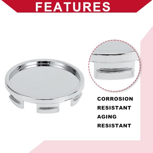 Universal Car Wheel Center Hub Cap/Rim Cover Hub Caps/for Most Cars/Snap-in Plastic 58mm 2.28" OD / 4 Pcs Chrome Silver Tone