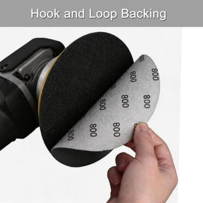 6 Inch 50 Pcs Wet Dry Hook and Loop Sanding Discs, No Hole, 800 Grit - style: Grit 800