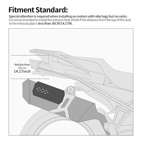 Rhinowalk Motorcycle Exhaust Heat Shield Universal Motorbike Exhaust Pipe Heat Cover Saddlebag Heat Insulation-Large - size: L