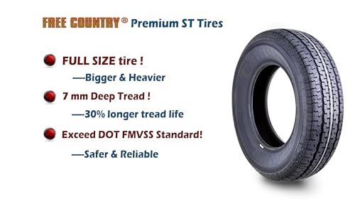 Free Country Trailer Tire Wheel ST175/80R13 8PR D 97N 5X4.5" Silver Mod Pk2 - size: ST175/80R13 /8PR