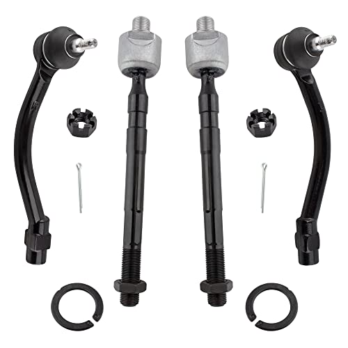 BOXI 4pcs Front Inner and Outer Tie Rod Ends Fit for Hyundai Elantra 2011-2016/Elantra Coupe 2013-2014/Elantra GT 2013-2017/Veloster 2012-2017 | EV800886 ES801074 ES801075