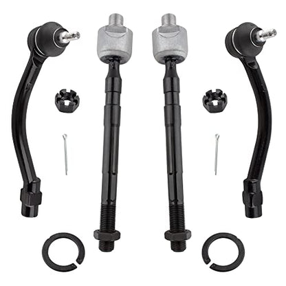 BOXI 4pcs Front Inner and Outer Tie Rod Ends Fit for Hyundai Elantra 2011-2016/Elantra Coupe 2013-2014/Elantra GT 2013-2017/Veloster 2012-2017 | EV800886 ES801074 ES801075