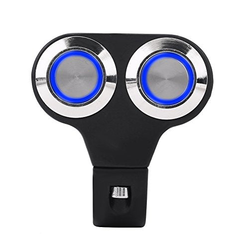 Keenso Universal 7/8inch 22mm Motorcycle Handlebar Switch, Black Push Button, Manual