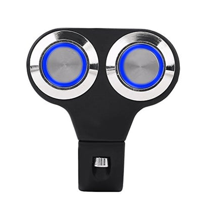Keenso Universal 7/8inch 22mm Motorcycle Handlebar Switch, Black Push Button, Manual
