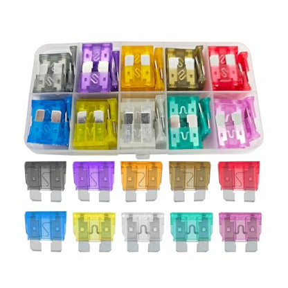 Mandark 100PCS 2-35 Amp Standard Mini and Low-Profile Blade Fuse Kit - color: 100PCS