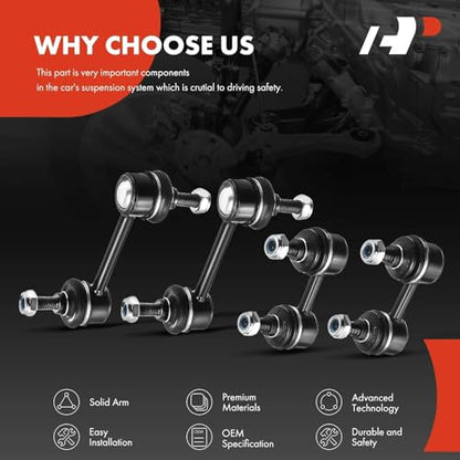 A-Premium Front & Rear Sway Bar Link Stabilizer Bar End Link Kit