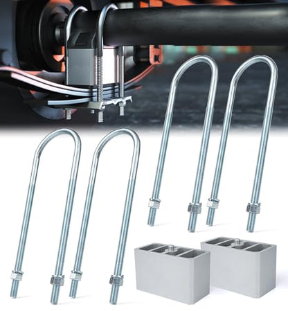 Universal Leaf Spring Lowering Block Kit, Heavy Duty Steel Lowering Block Kit, 3 Inch - size: 3 INCH