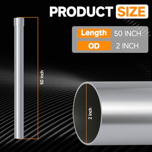 A-KARCK Straight Exhaust Pipe 2" OD, Stainless Steel 50" Long Mandrel Exhaust Tube - size: 2.0", style: 50 INCH