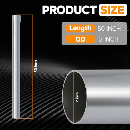 A-KARCK Straight Exhaust Pipe 2" OD, Stainless Steel 50" Long Mandrel Exhaust Tube - size: 2.0", style: 50 INCH