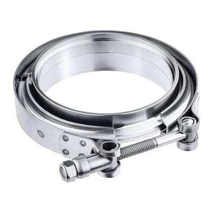 EVIL ENERGY V Band Clamp with Flange Male Female Stainless Steel (1, 4.5") - size: 4.5"
