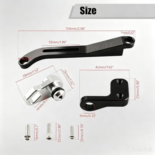 Anodized LSA Billet Throttle Cable Bracket Sliding Connection Fit for Lokar Throttle Cables - High Boost Ready, All Necessary Hardware Included