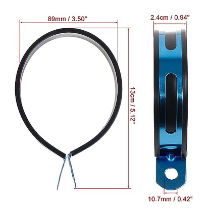 F FIERCE CYCLE 89mm 3.5" 3 1/2 Inch Motorcycle Exhaust Band Joint Clamp Muffler Pipe Stainless Steel Blue - color: Blue