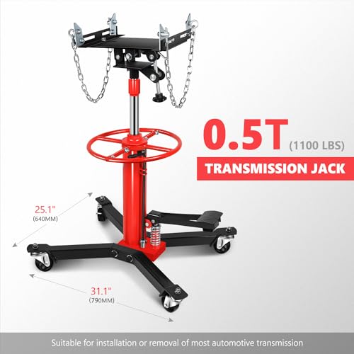 DNA Motoring Hydraulic Transmission Jack - 1/2 Ton 1100 lbs Capacity High Lift Telescoping Floor Jack Stand,33"-70" Lifting Range,TOOLS-00320 - style: 1/2 Ton