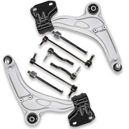 8PCS Front Suspension Control Arms & Steering Kit with Ball Joint, Fit for Ford Edge 2015-2021, Fit for Lincoln MKX 2016-2018, Replaces OE# K623491 K623490 K750740 ES801110 ES801109 EV801122 - size: 8Pcs Control Arm Suspension Kit