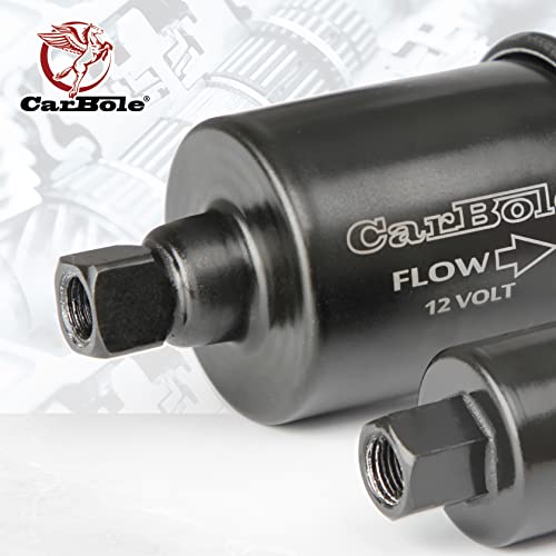 CarBole Universal Micro Electric Fuel Pump Inline Low Pressure Pump E8012S 12V, 5-9 PSI,30 GPH,5/16 Inch - size: 5-9 PSI + Pump Only