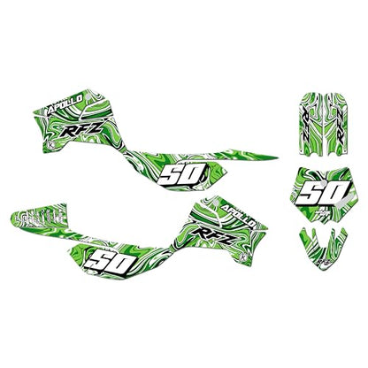 Graphics Kit for Apollo RFZ X4-X6 X14-X19 (All Years) SNAGGED Series Green 16 Mil - Dirt bike Custom Racing Graphics Decals Stickers Kit, no-plastics - color: Green, size: 16 Mil - On/Off the Road