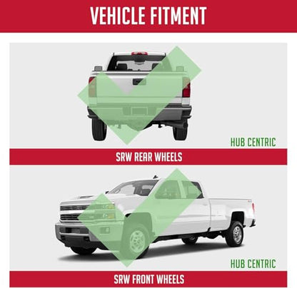 Wheel Accessories Parts 4 Pcs Hub Centric Wheel Spacers 8 on 180mm 1.50 Inch Thick 124.1mm Hub M14x1.5 14x1.5 Thread Stud Fits Chevy Silverado GMC Sierra 2500 3500 Single Rear Wheel (SRW) - size: With Lip, style: 1.50" Alum (4 Pack)