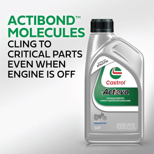 Castrol Actevo 4T 10W-40 Synthetic Blend Motorcycle Oil, 1 Quart, Pack of 6 - size: 1 Quart Bottle, Pack of 6, style: Conventional