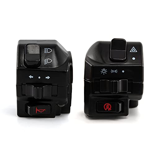 Motorcycle Handlebar Switch Universal 7/8" 22MM Electric Hand Control Switch Fit for Fog Lamp Horn Signal Wires Ignition Stop Control