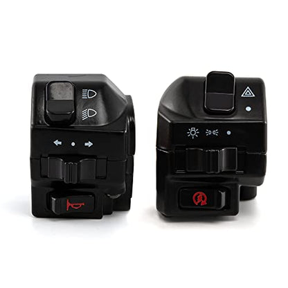 Motorcycle Handlebar Switch Universal 7/8" 22MM Electric Hand Control Switch Fit for Fog Lamp Horn Signal Wires Ignition Stop Control
