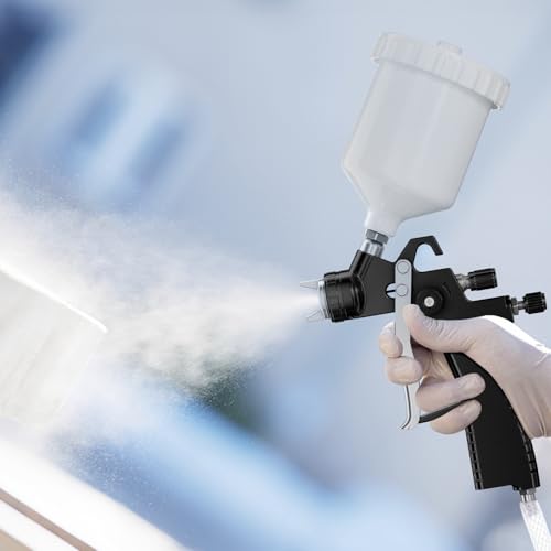 LVLP Air Spray Gun Premium Kit with 1.3/1.5/1.7mm Nozzle & Air Regulator,Automotive Paint Sprayer, for Cars & House DIY Painting Gun(Black) - color: LVLP Black