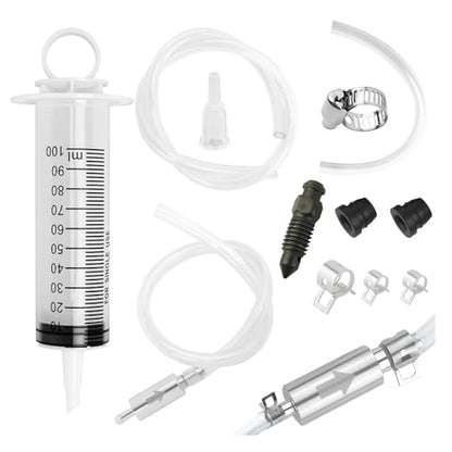 Motorcycle Brake Bleeder Kit,Practical Brake Bleeding Tool with Brakes Bleeder Hose/100ml Syringe/Brakes Bleeders One Way Valve,Essential Hydraulic Disc Clutch Bleeders Kit