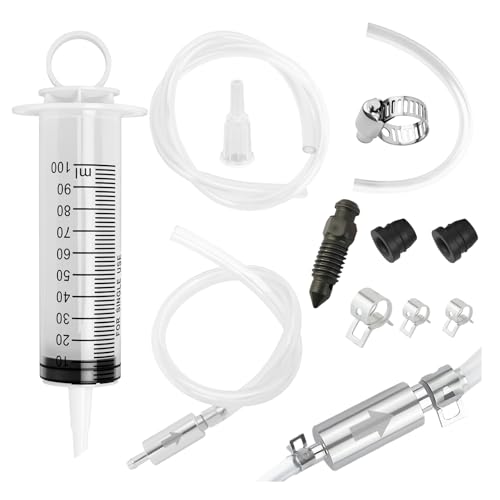 Motorcycle Brake Bleeder Kit,Practical Brake Bleeding Tool with Brakes Bleeder Hose/100ml Syringe/Brakes Bleeders One Way Valve,Essential Hydraulic Disc Clutch Bleeders Kit